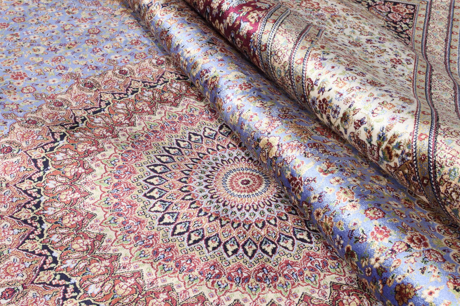 Kilimas Qum 2025D Blue-Cream 3